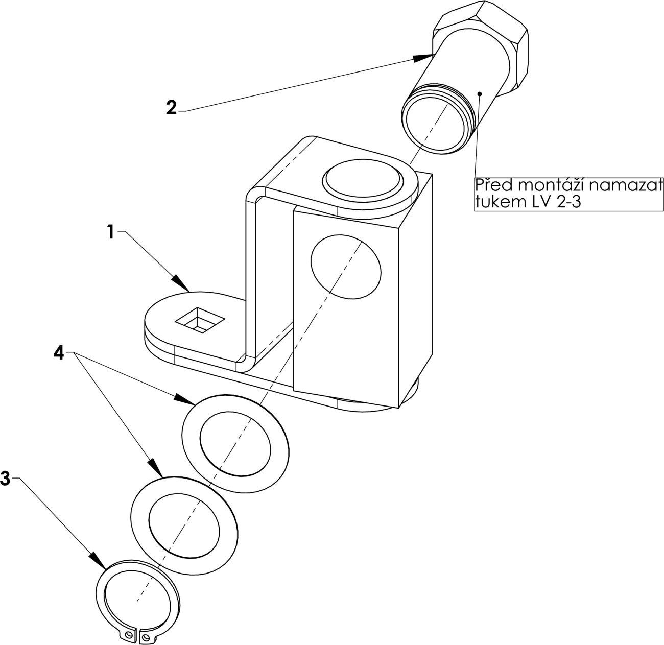 Řadící páka sestava