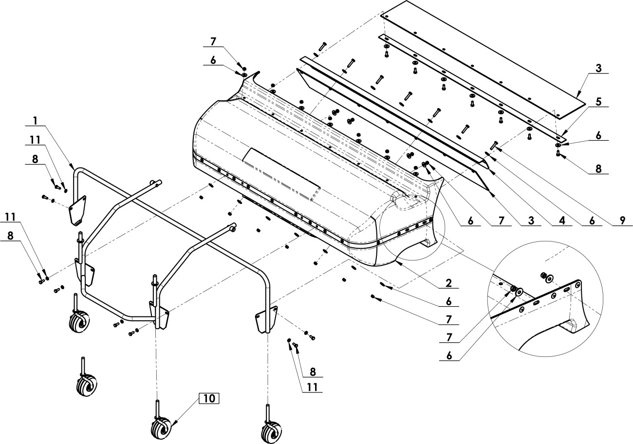 Kartáč válcový KV-100 (Sběrač)