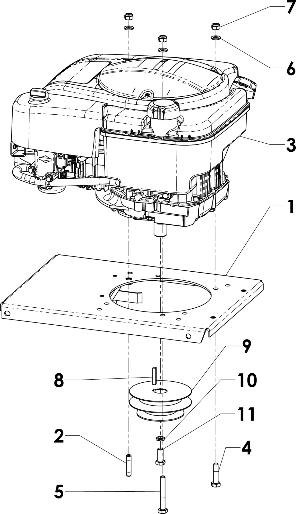 Deska s motorem B&S 950 do 2015