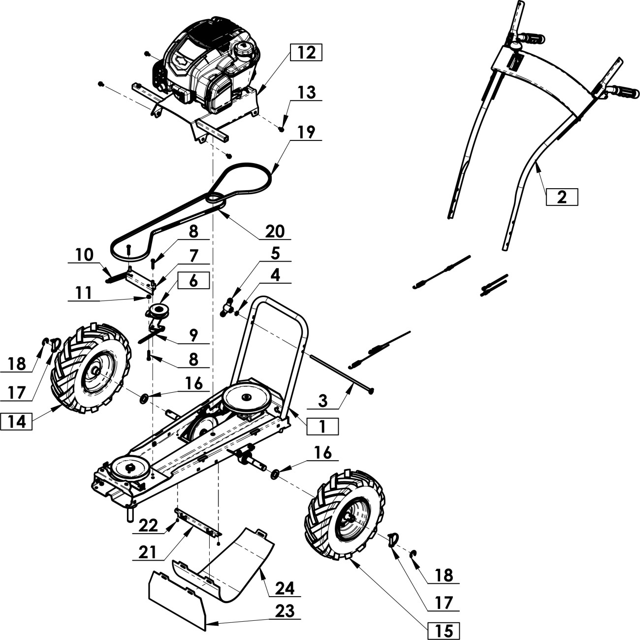 Podvozek jednoúčelový Briggs (B&S 675 EXi)