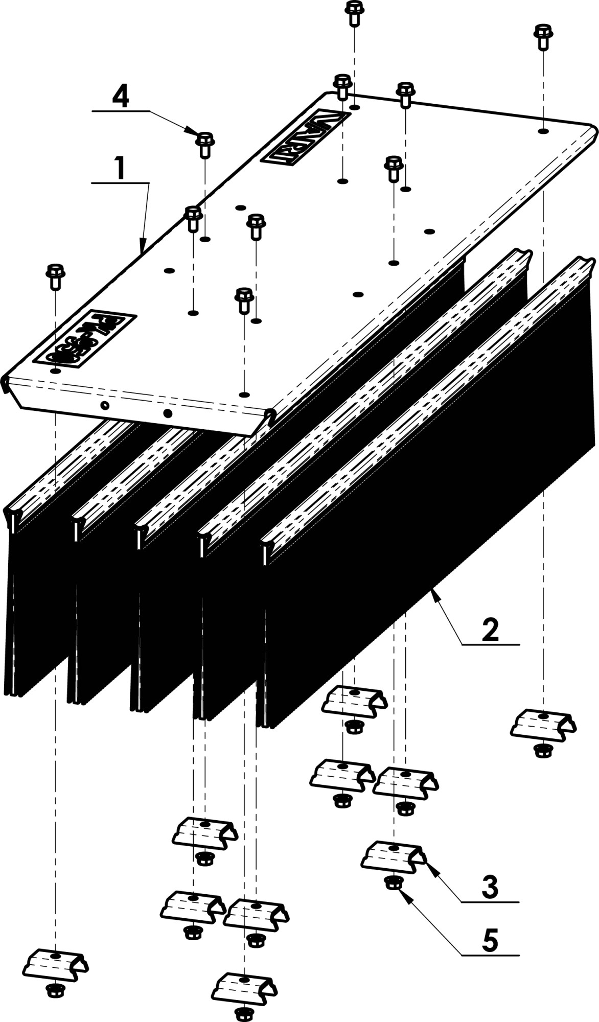 Držák lišt - osazený