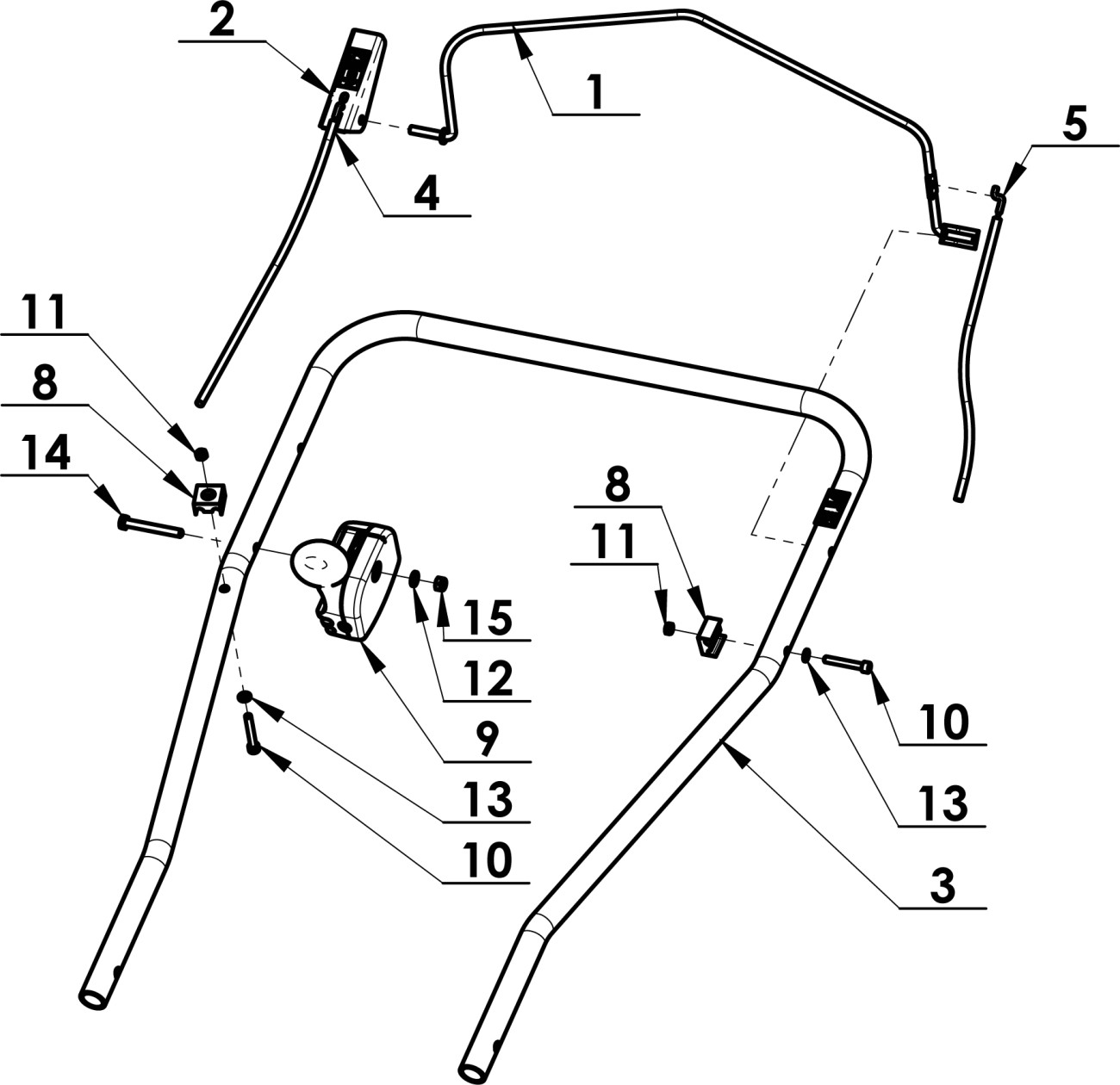 Řidítka s hrazdou předmontovaná