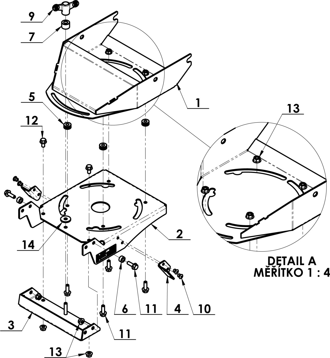 Držák radlice úplný