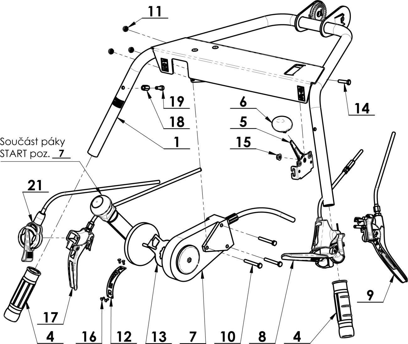 Řídítka F-700H (2018) sestava