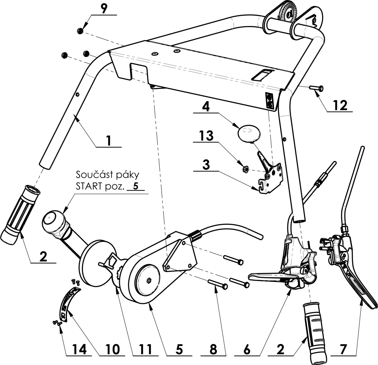 Řídítka F-700HR (2019) sestava