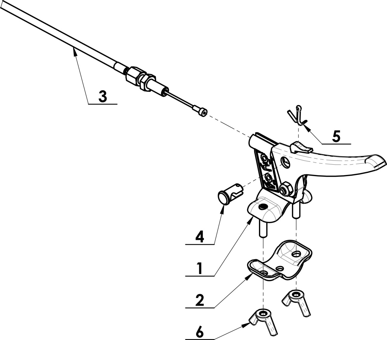 Páčka spojky pojezdu