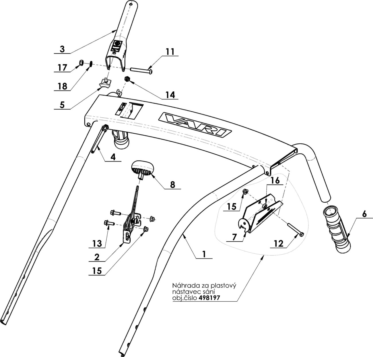 Řídítka kompletní B-35B