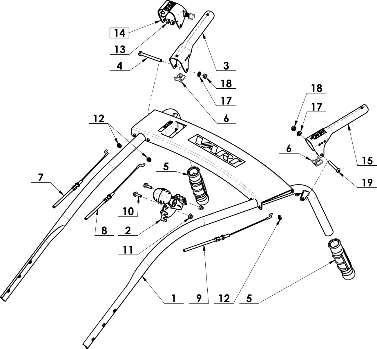 Řídítka VARI pro XP200A