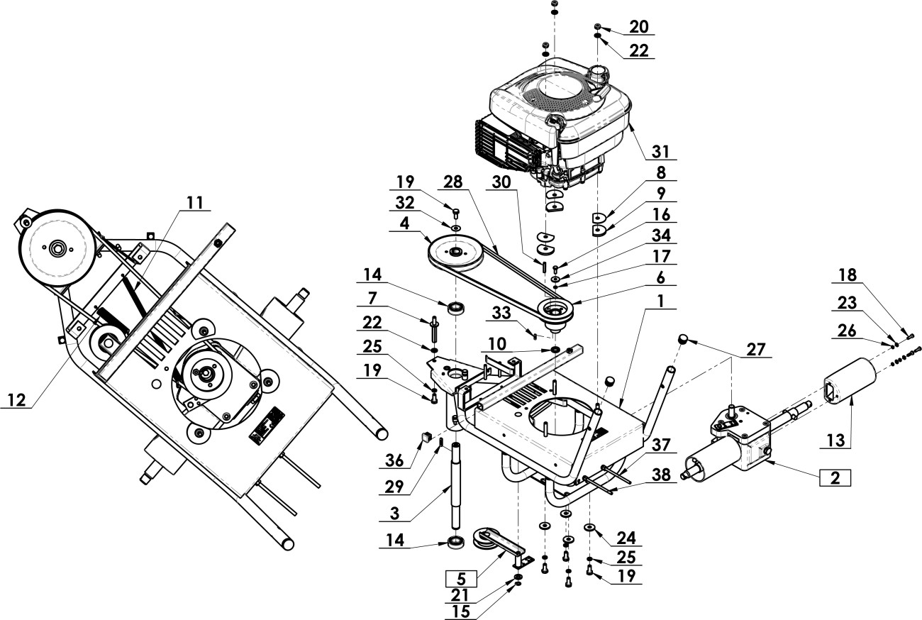 Podvozek sekačky BDR-585 MF