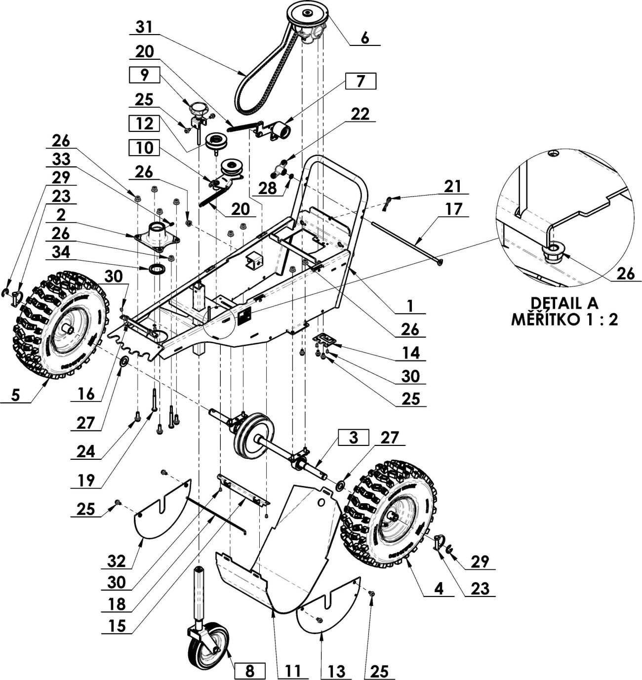 Podvozek kartáče CB-800