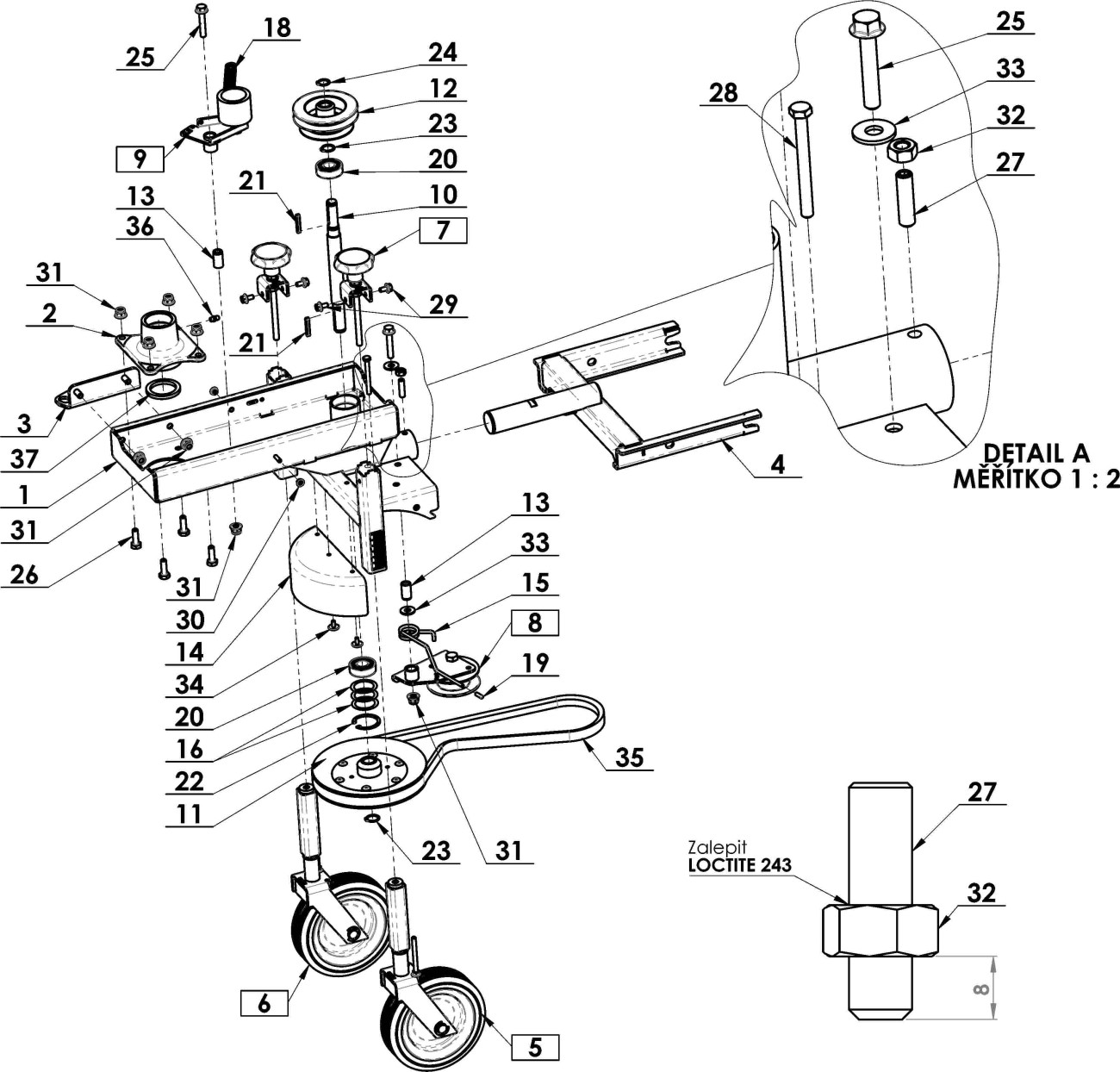 Pohon kartáče RKV-100
