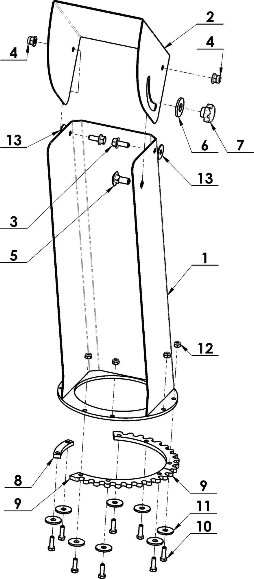 Komín natáčecí sestava