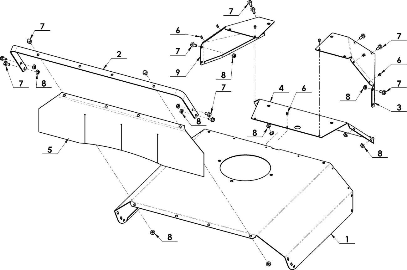 Kryt mulčovače F-590 úplný