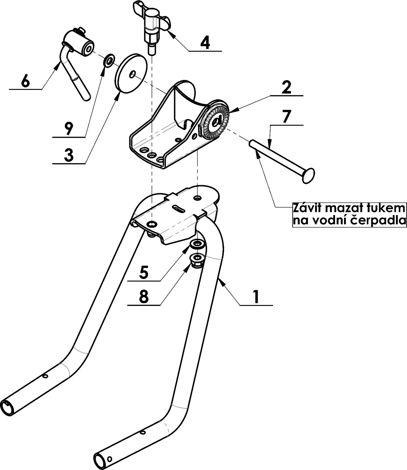 Držák řídítek úplný